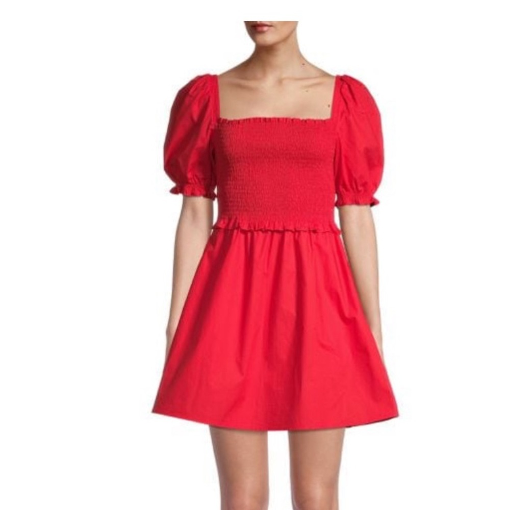 French Connection Size 4 Red Eso Poplin A-Line Dress